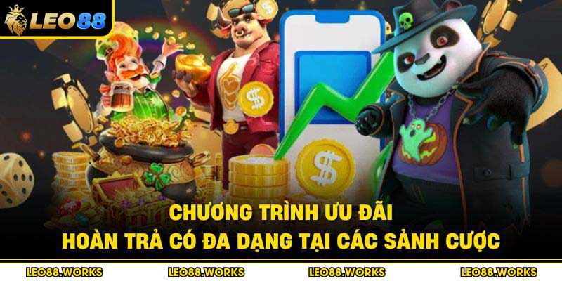 Chương trình ưu đãi hoàn trả có đa dạng tại các sảnh cược